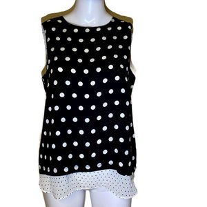 Rose + Olive Size M Polka Dot Sleeveless Top